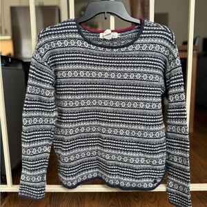 H&M Navy and White Fair Isle Sweater